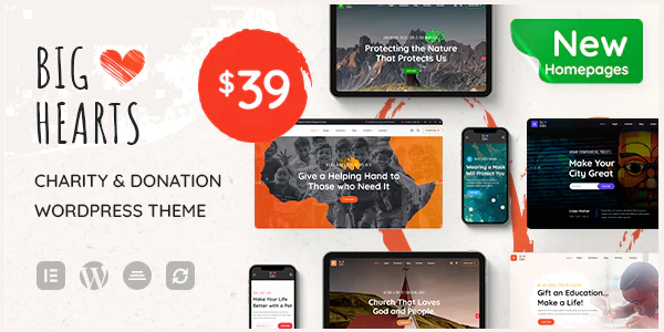обзор wordpress шаблона bighearts